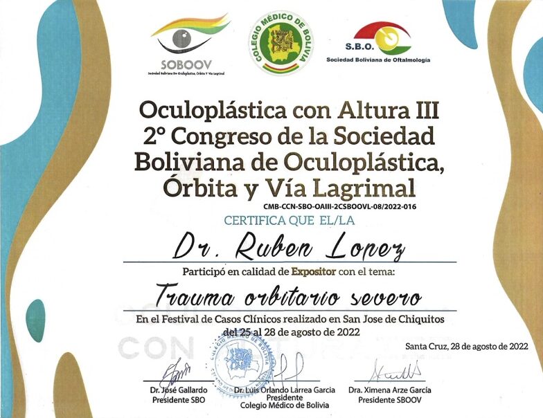 Trauma orbitario severo 2022